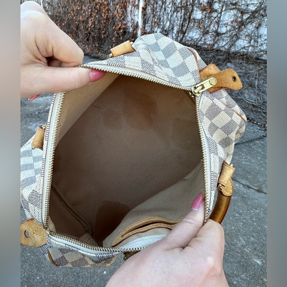 Louis Vuitton LV Hand Bag Speedy 30 White Damier Azur - Picture 12 of 16